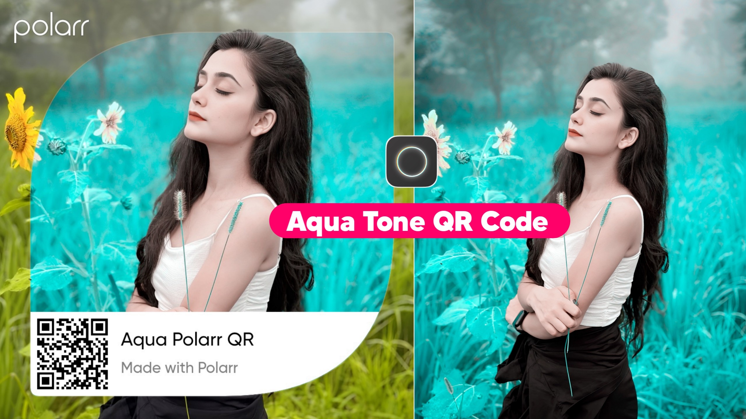 Aqua Tone Polarr QR Code