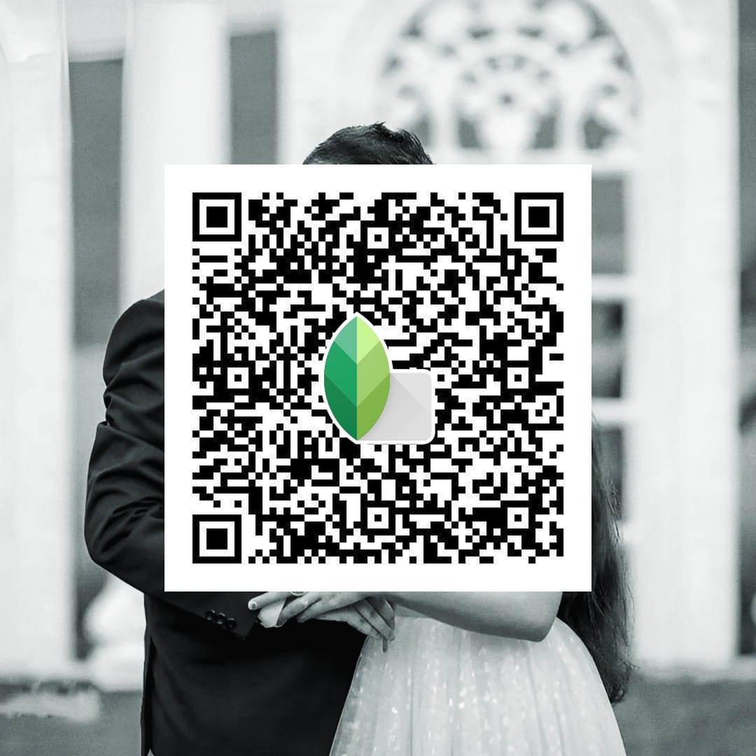 Black And White Wedding Snapseed QR Code 